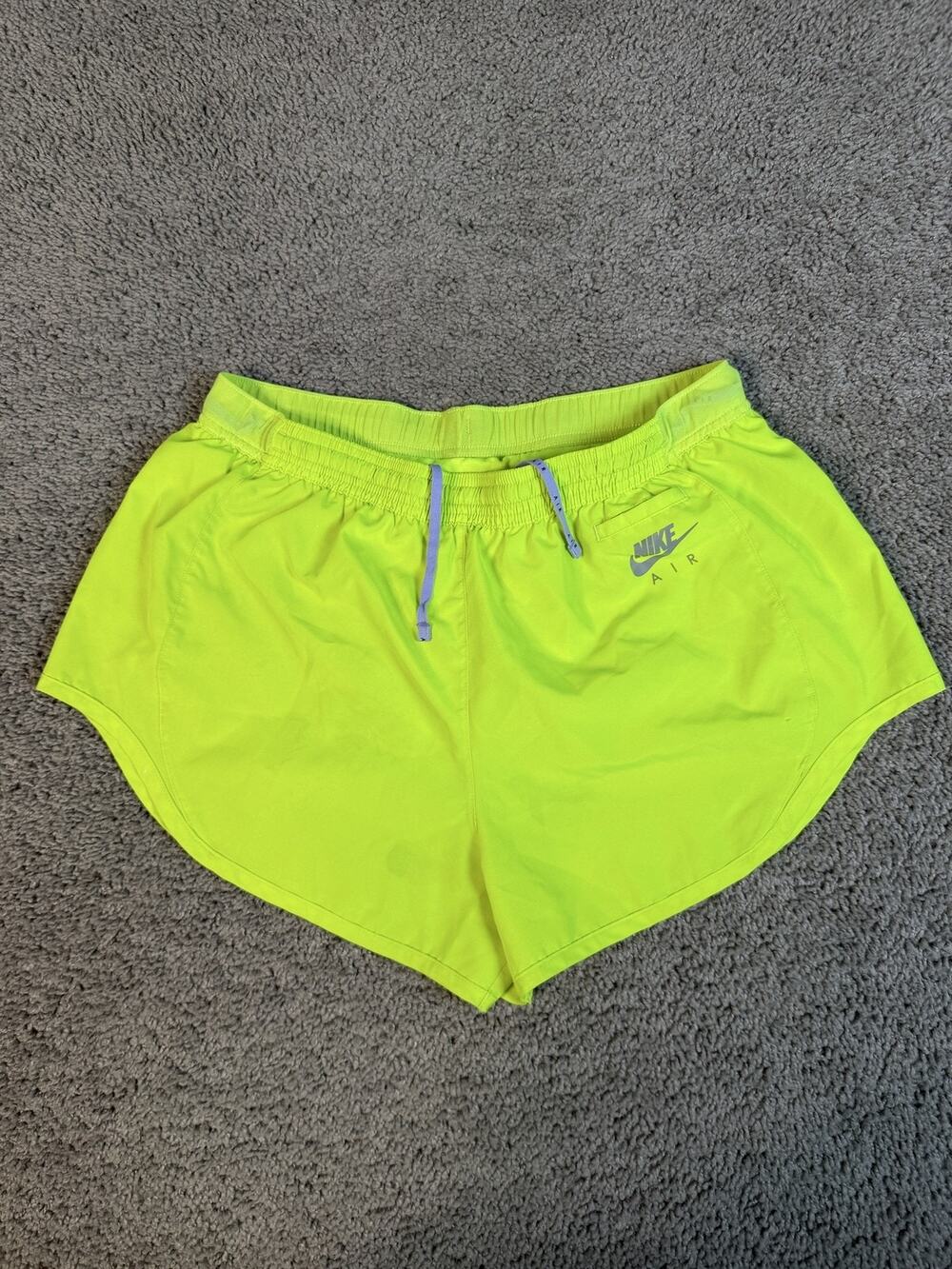 Nike Shorts Womens L Green Athletic Elastic Waist Drawstring Pockets 3 In Inseam